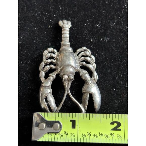 Vtg Sterling Silver MCM Lobster Crustacean Statement Brooch 15.17g 925 - Picture 7 of 8